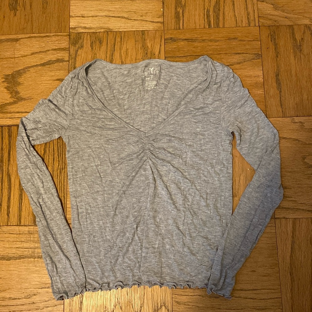 American Eagle Soft & Sexy Lettuce Hem Top